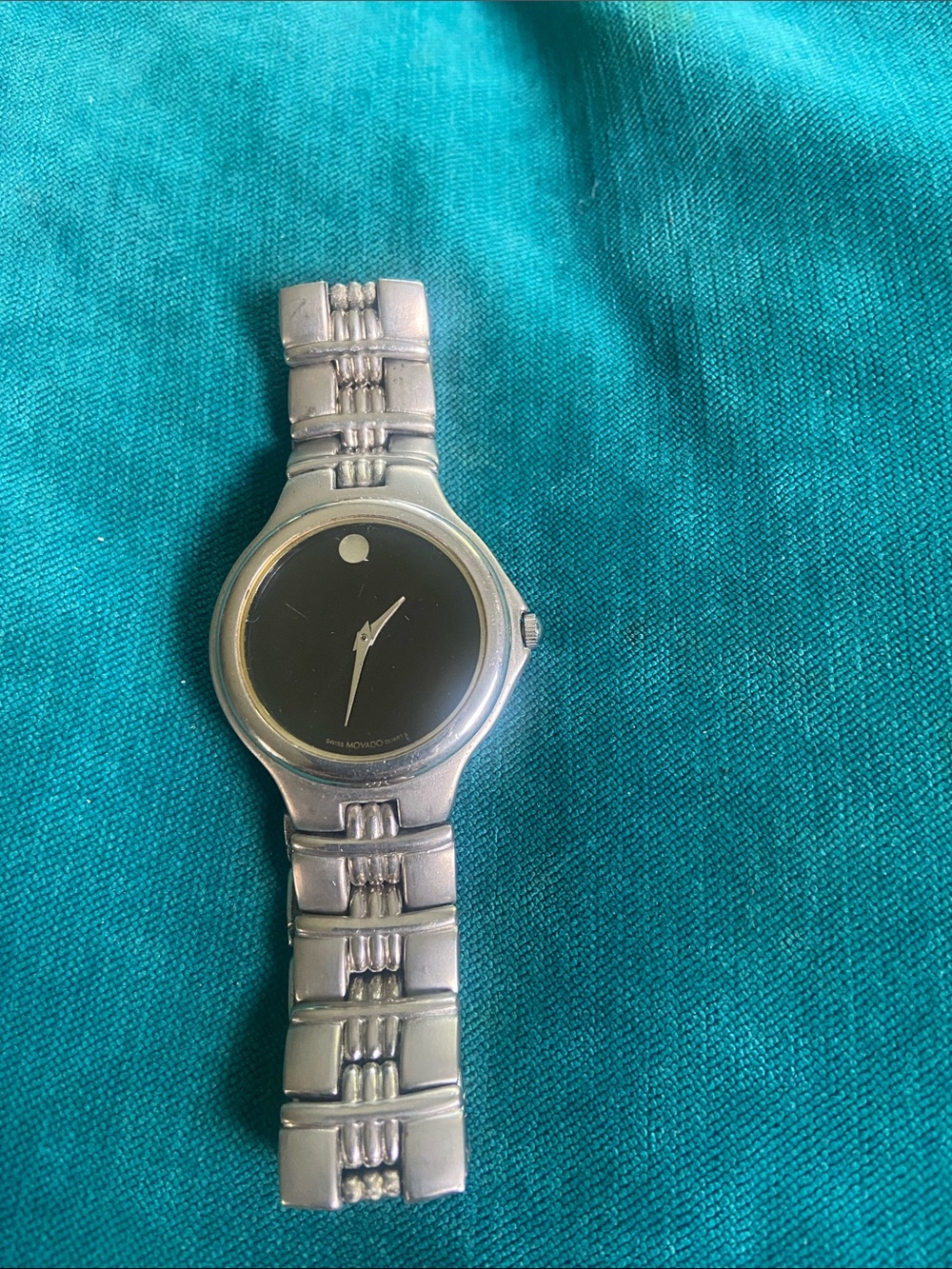MOVADO Men's Stainless Steel Watch with Black Dial